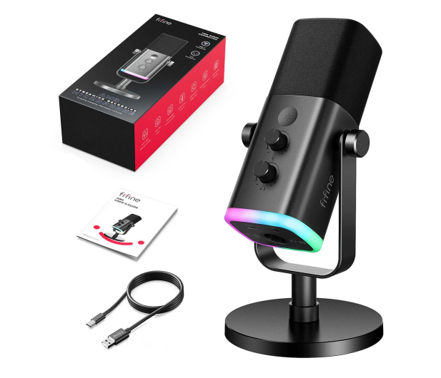 Fifine AM8 mikrofon dynamiczny RGB USB XLR - 1239659 - zdjęcie 5